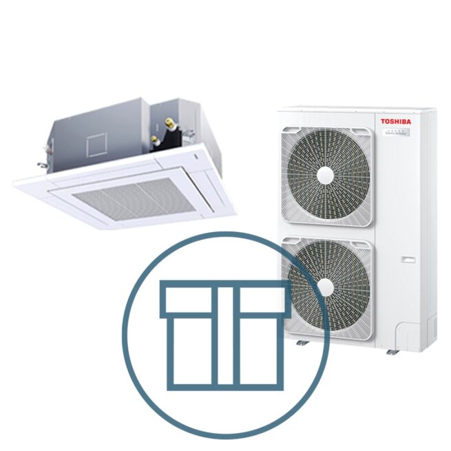 Toshiba Super Digital Inverter 1401 m/ 4-veis smartkassett, systempakke luft-luft varmepumpe