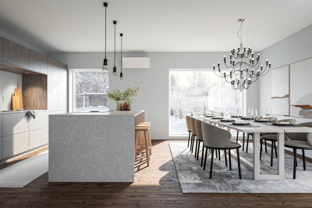 Daikin Synergi varmepumpe på kjøkkenet