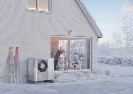 Nibe varmepumpe utendørs vinter